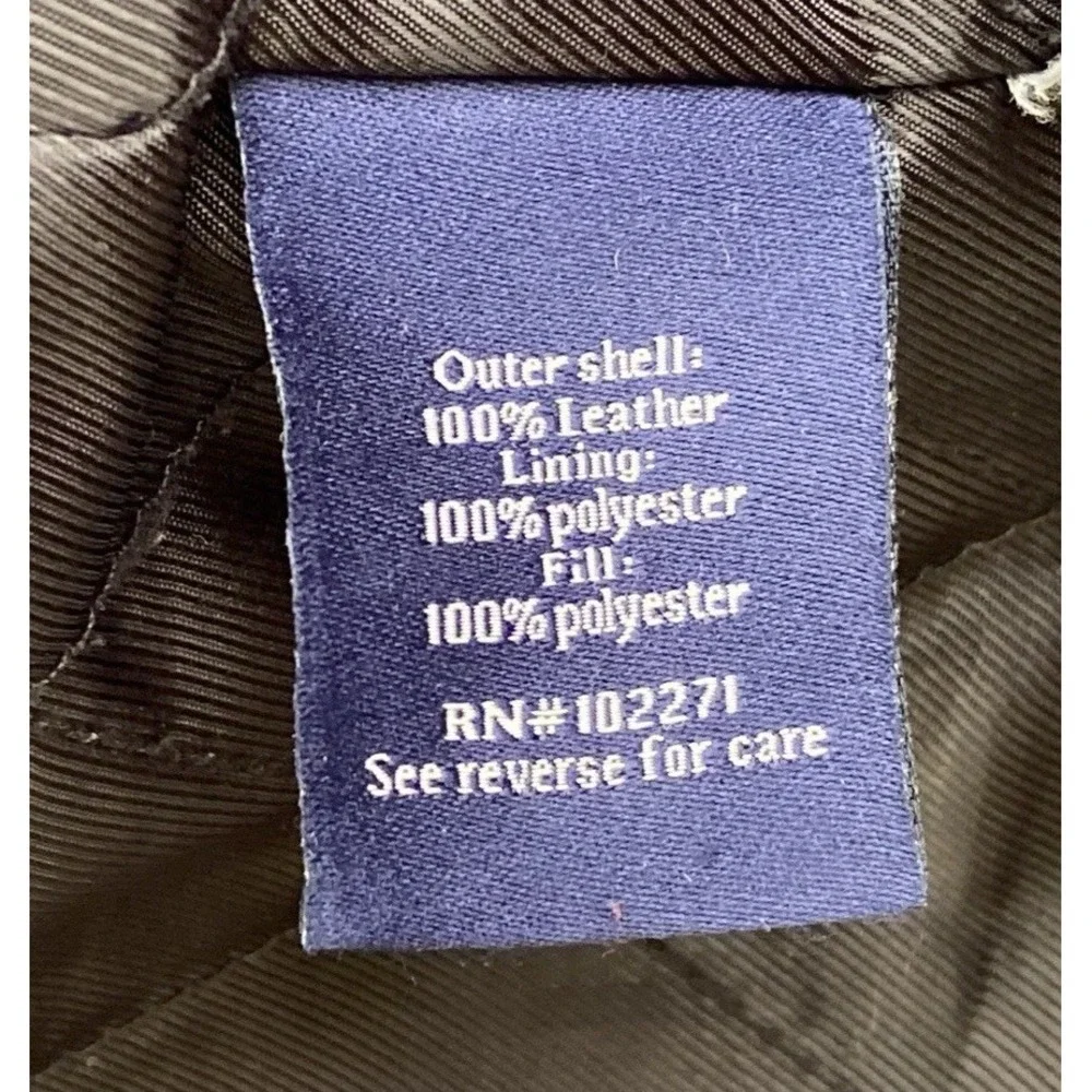 Men's XXL Croft & Barrow‎ Black Leather Jacket Full Zip Y2K Quilt Lined - Picture 10 of 11